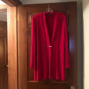 Chico’s holiday red Travelers cardigan 2 Lge